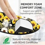 Large Keyboard Mouse Pad Set, Extended Mouse Pad+Keyboard Wrist Rest Support, Memory Foam Ergonomic Easy Typing, 4Pcs (31.5×11.8 in) Desk Pad Set for Office Home,Flower Daisies - Image 4