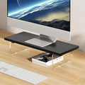 Anti-slip Monitor Stand Riser 2.16/3.34 Inch 2 Height Adjustments Clear Acrylic Stand with Clear Anti-slip Mat, Desk Accessories Screen/PC/Printer/Laptop/Mirror Riser 7.8 x 15.7 Inch (Black) by Unknown