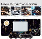Large Keyboard Mouse Pad Set, Extended Mouse Pad+Keyboard Wrist Rest Support, Memory Foam Ergonomic Easy Typing, 4Pcs (31.5×11.8 in) Desk Pad Set for Office Home,Galaxy Moon Star - Image 7