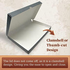 Golden State Art, Clamshell Archival Folio Storage Box 11x17, Gray - Image 5