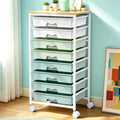 SUNALLY Rolling Cart With 8 Drawers,Storage Drawer Cart for Craft Art,Green by SUNALLY