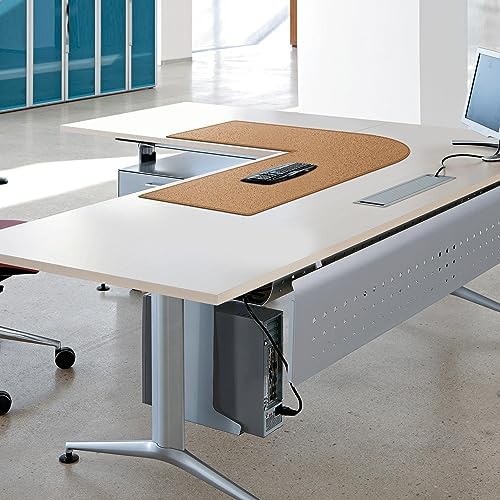 MAIDERN (40”+ 40”) x 13” L Shaped Corner Desk Mat, Cork & Leather Dual Sided Desk Pad for Gaming Computer Office Home (Black) … - Image 4
