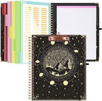 Ospelelf Clipboard with Storage 8.5 X 11，Padfolio Organizer, Spiral Portfolio Letter Size with Notepad, Pen Holder, 5 Extra Folder Divider Pages, Elastic Closure Nurse Office Essentials (Moon) by OspelelfOfficeSupplies
