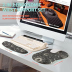 2-in-1 Ergonomic Set, Wave Rise Keyboard Wrist Rest and Massage Bulge Slope Mouse Pad Wrist Support, Cushion Memory Foam Integrated to Relieve Wrist Pain, Constellation - Image 5