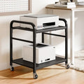 niffgaff 2 Tier Under Desk Printer Stand with Storage, 22" Rolling Printer Cart with Lockable Wheels, Height Adjustable Shelf for Home Office, Black by niffgaff