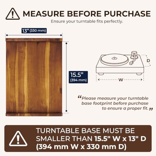 Wooden LP Record Player Stand, 3-Tier Turntable Stand Cabinet Holds up to 100 Albums, Metal Record Storage Holder and Organizer Table, Mid-Century Modern Record Player Holder for Living Room & Bedroom - Image 4