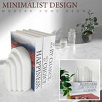 Book Ends for Heavy Books, Resin Decorative bookends, Heavy Duty Book end for Shelves, Book Stopper for Shelves, Modern Home Decor Aesthetic Book Ends, Layered Arch Design Set of 2(Cream White) - Image 5