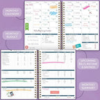 GoGirl Budget Planner & Monthly Bill Organizer with Pockets, Purple - Image 3