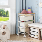 KINGBOARD Slim Rolling Cart with 3 Drawers, Metal Utility Storage Cart - Image 5
