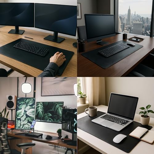 Leather Desk Mat Set (32x16) - Full Grain Large Computer Gaming Mouse Pad - Image 5