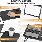 Laptop Bed Desk, 5-Angle Adjustable Bed Laptop Table with Cup Holder - Image 6
