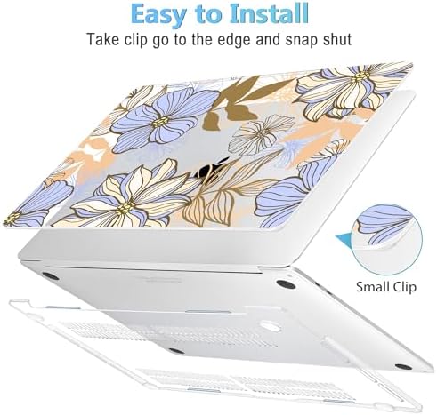 Mektron Case for MacBook Pro 16 Inch A2141 Cover 2019 Release 16" with Liquid Retina Display/Touch ID, Plastic Hard Shell with Keyboard Skin & Screen Protector & Dust Plug, Abstract Floral - Image 3