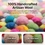 Wool Felt Ball Trivet Pot Mat, 7.8 Inch, Colorful Mix, 2 Pack - Image 4