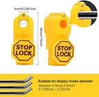LeaGerous 200 Pcs Magnetic Peg Hook Stop Lock 6mm, Display Hook Magnet Security Locks Compatible with 4.5-5.9mm pegboard for Retail Store and Shopping Center (Yellow) - Image 3
