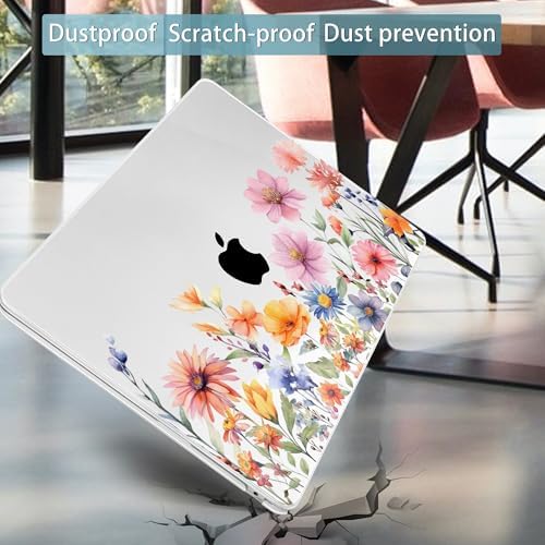 Mektron for 2026/2025/2024/2023 MacBook Air 15 INCH M5 A3448 /M4 A3241 /M3 A3114 /M2 A2941 Case, Printed Plastic Hard Shell Cover with 15.3" Liquid Retina Display Touch ID, Floral P165 - Image 6