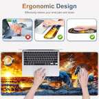 Large Mouse Pad, Keyboard Wrist Rest Set, Ergonomic Mouse Pad with Wrist Support, Desk Mat with Stitched Edges + Coaster, Extended Desk Pad Waterproof Desk Mat for Home Office Game I Running Horse - Image 3