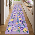 DUKINO 2.6x8 Runner Rug, Floral Washable Kitchens Rugs Non Slip, Purple by DUKINO