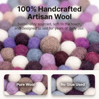 Wool Felt Ball Trivet Pot Mat, 7.8 Inch, Purple Mix, 2 Pack - Image 4