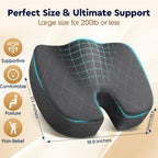 TushGuard Seat Cushion, Memory Foam Office Chair Cushion - Black, XXX-Large - Image 2