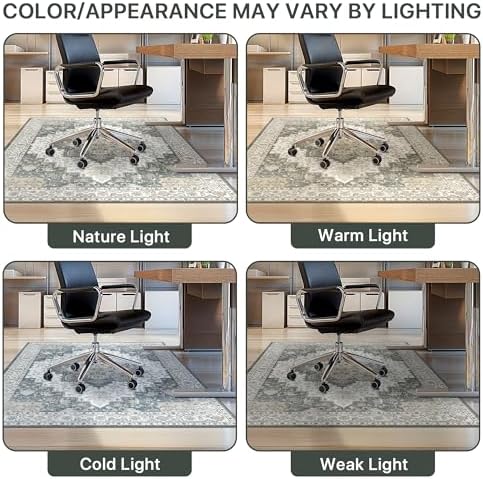 36"x60" Office Chair Mat for Hardwood Floor, Non-Slip Washable Grey - Image 5