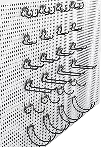 KINOMI 24 Pack Pegboard Hooks Heavy Duty Pegboard Drill Holder Power Tool Holder, Value Set, Large Pegboard Accessories and Hooks for Tools, Power Drills, Art and Craft Supplies etc by KINOMI