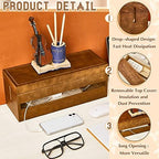 Hoteam 48 Pcs Wooden Cable Management Box Cable Organizer Box Set Power Strip Holder Cord Hider Clip Adhesive Management Ties Cord Sleeves for Desktop Home Office(Brown,Large) - Image 4