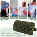 Lumbar Support Pillow for Recliner Chair/Office Chair/Couch, Memory Foam Back Support Cushion with Adjustable Strap, Recliner Cushions for Lower Back Pain Relief, Sleeping, Washable Cover, Dark Green - Image 7