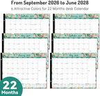 Forvencer 2027 Desk Calendar, Planner Sept 2026 - Jun 2028, 22 Month 22x17" - Image 2