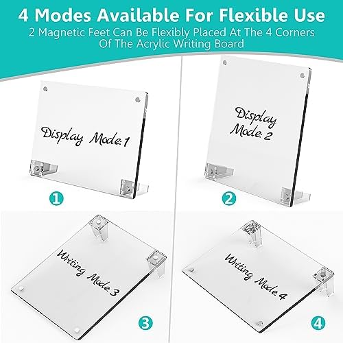 2PCS Clear Acrylic Calendar Dry Erase Board with Stand for Desk, 16x12 Large Desktop Monthly Whiteboard Magnetic Memo Board for Fridge, Office, School, Home - Image 5
