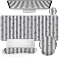 LIMKRIAN Black Striped Ergonomic Large Desk Mat Set with Wrist Rest by LIMKRIAN