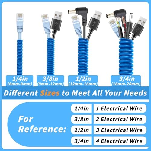 Oleitodh 100 ft 3/4 in OD Blue Split Wire Loom Tubing, with 50 Ties & Tool - Image 4