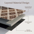 48"x60" Office Chair Mat for Hardwood Floor, Non-Slip Washable Brown Coffee - Image 4