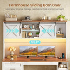 SEDETA 55.1" Farmhouse Desk with Hutch & 3 Storage Drawers - Image 7