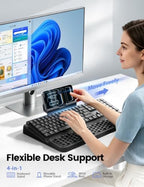 Vaydeer 4-in-1 Keyboard Wrist Rest, Keyboard Stand Adjustable Phone Holder - Image 2