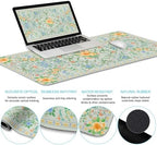 LIMKRIAN Floral Desk Mat Set, Cute Green Mouse Pad with Gel Wrist Rest - Image 5