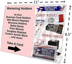 Marketing Holders 6 Pack Acrylic Sign Holder for 11" x 8.5" Signs with 3.5" x 2" Appointment Card Slot Clear Slanted Side Load Display for Counters in Reception Areas Lobbies and Business Offices - Image 6