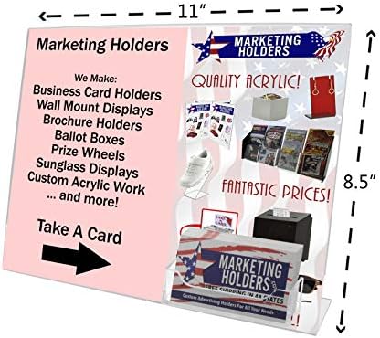 Marketing Holders 6 Pack Acrylic Sign Holder for 11" x 8.5" Signs with 3.5" x 2" Appointment Card Slot Clear Slanted Side Load Display for Counters in Reception Areas Lobbies and Business Offices - Image 6