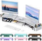 gianotter Dual Monitor Stand Riser With Drawer and 2 Pen Holders by gianotter