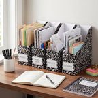 Pasimy 72 Pcs Magazine File Holder Cardboard, Composition Notebook Magazine Holders File Organizer Bulk Foldable Decorative Folder Storage Box Rack for Book Documents School Office Home Desk - Image 6