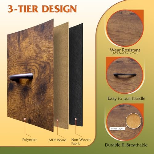 WLIVE Rolling Dresser Nightstand for Bedroom, 3 Drawers, Rustic Brown - Image 6