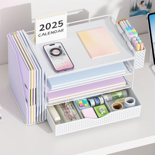 Wood Desk Organizers and Accessories with File Holder & Catalog Racks - Image 6