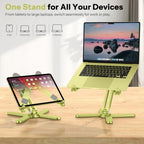 OMOTON LA10 360° Rotating Laptop Stand Riser Foldable for Desk, Citron - Image 6