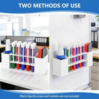 Acrylic Magnetic Dry Erase Marker Holder, 10 Slots White Magnetic Marker Pen Holder, 2PCS Magnet Storage for Whiteboard, Desk Locker Organizer Accessories, Office, Classroom, Home - Image 2