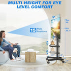Rfiver Mobile TV Cart Rolling TV Stand with Power Outlet for 32-75 Inch TVs - Image 4