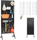 2 x 5.5 FT Metal Pegboard Display Stand with Wheel & Leveling Feet by UEAKPIC