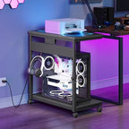 CHOEZON 31.5" Large Computer Tower Stand with Power Outlet - Image 3