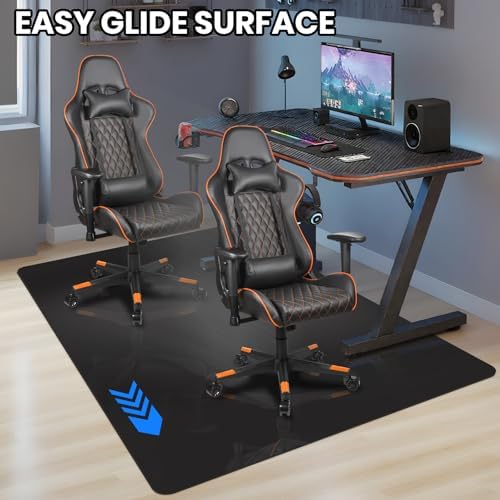 Black Office Chair Mat for Hardwood Floor, 48 x 60 in Desk Floor Protector - Image 7