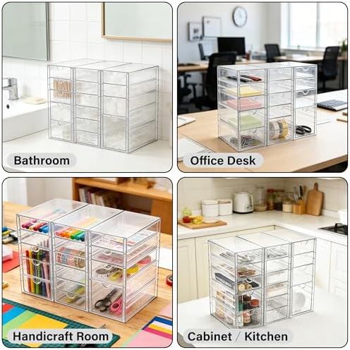 Prsildan 15 Drawers Teacher Toolbox Acrylic Containers, Set of 3 - Image 5