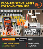 E1000 Heat Shrink Label Maker, Wire Label Maker Waterproof-Labels - Image 6