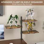 3 Tier Clamp On Desk Shelf - Over Or Under Table Clamp Shelf, 360° Rotatable Desk Storage for Home Office, Gaming and Storage Tray, Desktop Shelves for Desktop Thicknesses from 0.5-1 Inch - Image 4